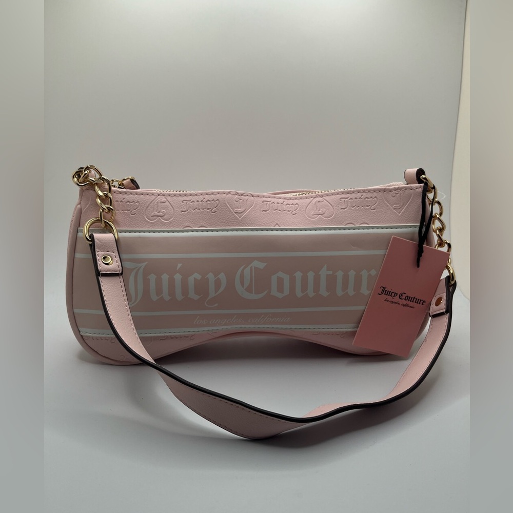 NWT Juicy Couture Powder Blush Pink Faux Leather Fashionista Shoulder Bag OS - Picture 1 of 13